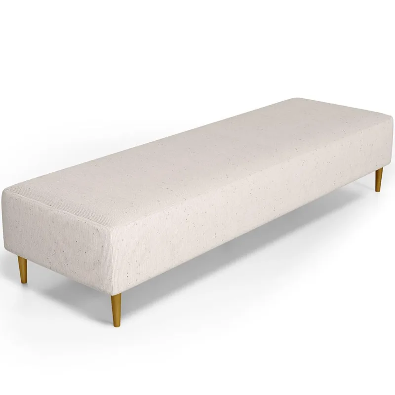 Puff Decorativo Sala de Estar Bali W01 Pés Palito 170x60cm Linho Cru - Lyam Decor - Lyam Decor - Móveis