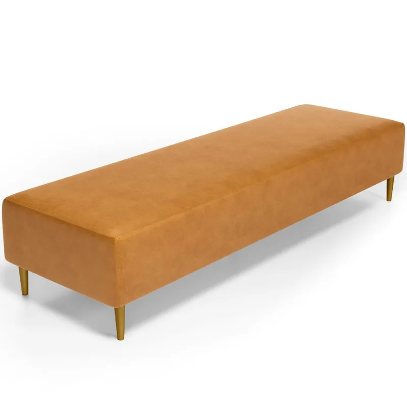 Puff Decorativo Sala de Estar Bali W01 Pés Palito 190x60cm Couríssimo Whisky - Lyam Decor - Lyam Decor - Móveis