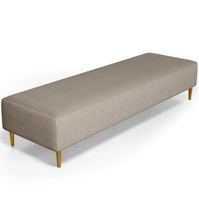 Puff Decorativo Sala de Estar Bali W01 Pés Palito 210x60cm Linho Bege - Lyam Decor - Lyam Decor - Móveis