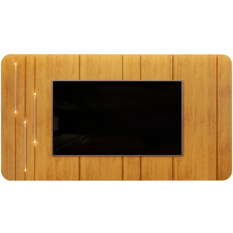 Painel Para TV 75 Pol Com LED Orgânico Dion D05 Cedro - Lyam Decor - Lyam Decor - Móveis