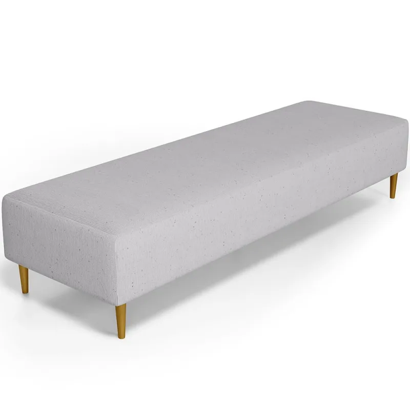 Puff Decorativo Sala de Estar Bali W01 Pés Palito 170x60cm Linho Cinza - Lyam Decor - Lyam Decor - Móveis