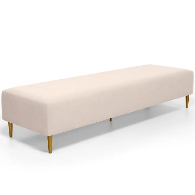 Puff Decorativo Sala de Estar Bali W01 Pés Palito 170x60cm Suede Bege  - Lyam Decor - Lyam Decor - Móveis