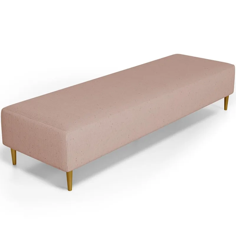 Puff Decorativo Sala de Estar Bali W01 Pés Palito 190x60cm Linho Rosê - Lyam Decor - Lyam Decor - Móveis