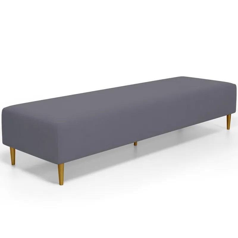 Puff Decorativo Sala De Estar Bali W01 Pés Palito 210x60cm Suede Cinza - Lyam Decor - Lyam Decor - Móveis
