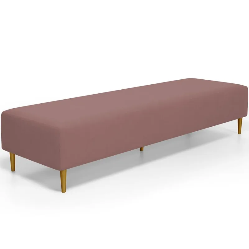 Puff Decorativo Sala de Estar Bali W01 Pés Palito 210x60cm Suede Rosê - Lyam Decor - Lyam Decor - Móveis