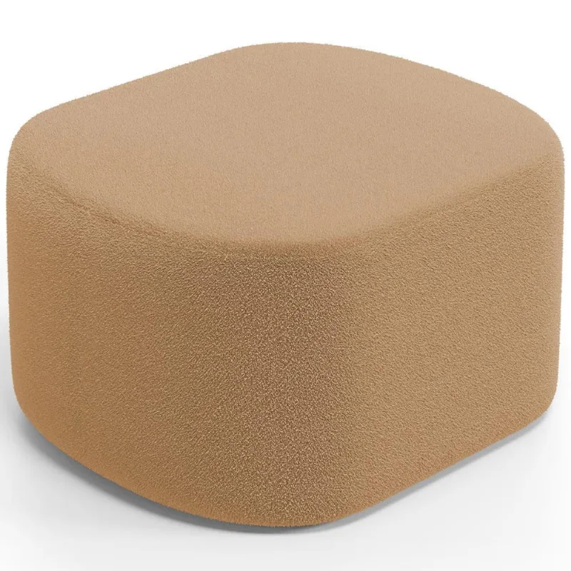 Puff Decorativo Orgânico para Living Quarto 70cm Doha W01 Bouclê Mostarda - Lyam Decor