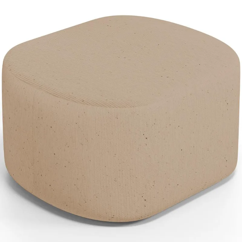 Puff Decorativo Orgânico para Living Quarto 70cm Doha W01 Linho Bege Escuro - Lyam Decor - Lyam Decor
