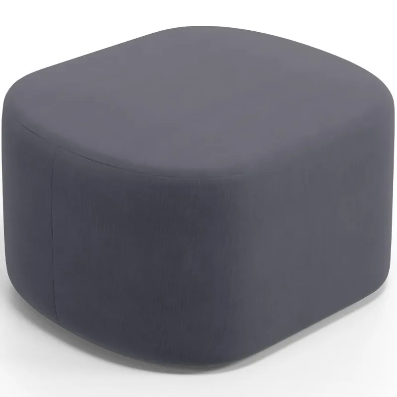 Puff Decorativo Orgânico para Living Quarto 70cm Doha W01 Suede Cinza - Lyam Decor