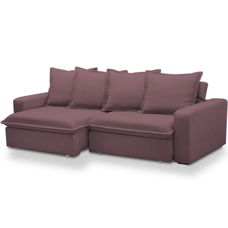 Sofá Retrátil Reclinável Para Sala de Estar Living 195cm Vêneto F04 Veludo Lilás - Lyam Decor - Lyam Decor - Móveis