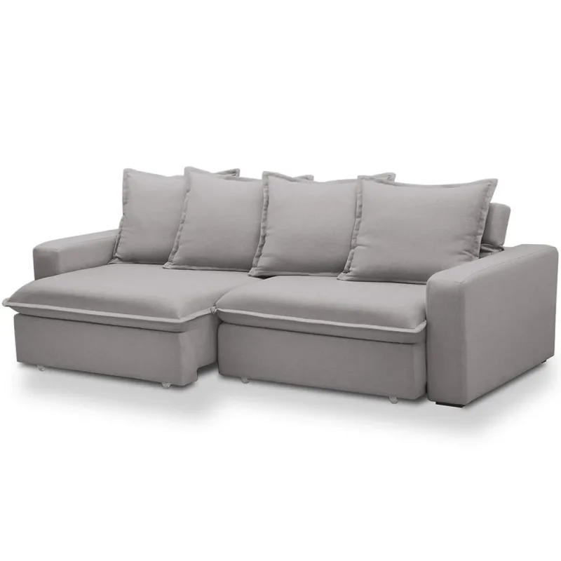 Sofá Retrátil Reclinável Para Sala de Estar Living 195cm Vêneto F04 Veludo Cinza - Lyam Decor - Lyam Decor - Móveis