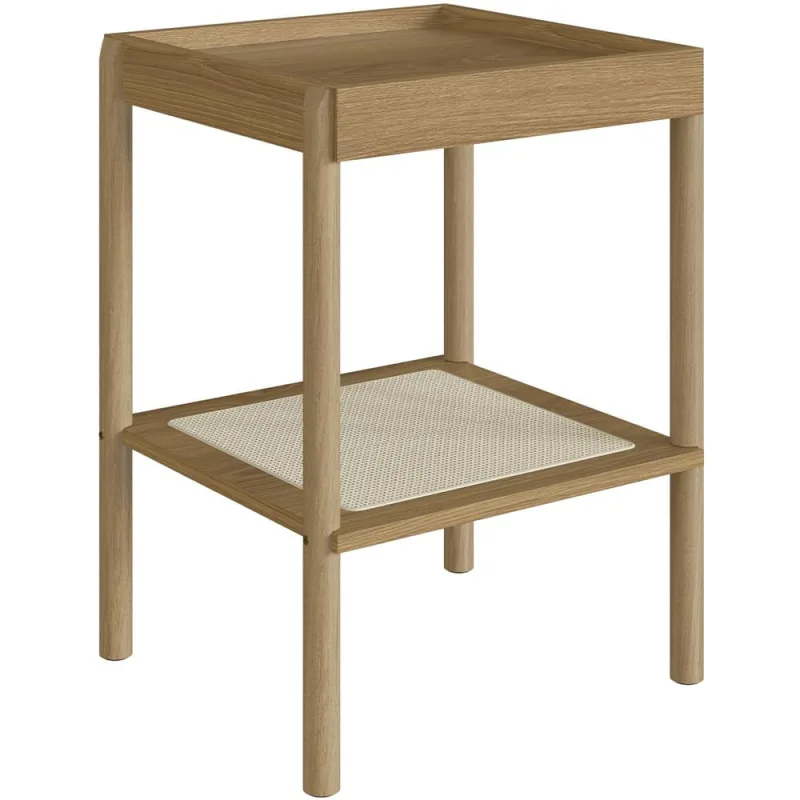 Mesa Lateral Para Sala de Estar Pés Madeira Moss A03 Hanover Roble - Lyam Decor - Lyam Decor - Móveis