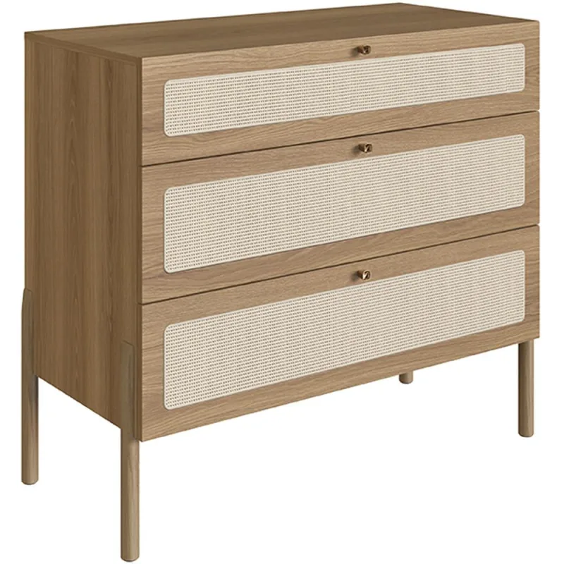 Cômoda Com 03 Gavetas Para Quarto Closet Pés Madeira Moss A03 Hanover Roble - Lyam Decor - Lyam Decor - Móveis