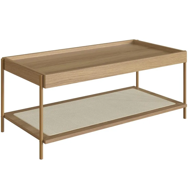 Mesa de Centro Para Sala de Estar Industrial Indy A03 Hanover Dourado - Lyam Decor - Lyam Decor - Móveis