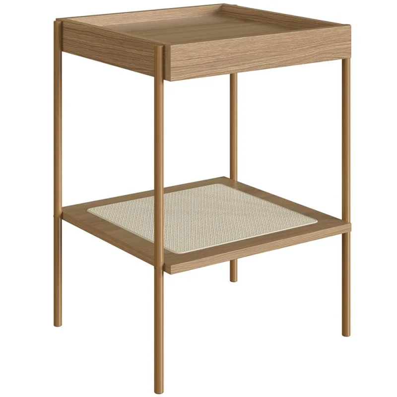 Mesa Lateral Para Sala de Estar Industrial Indy A03 Hanover Dourado - Lyam Decor - Lyam Decor - Móveis