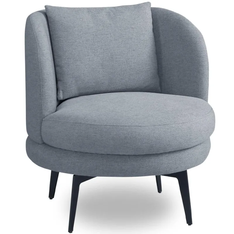 Poltrona Giratória Orgânica Sala de Estar Living Dora T03 Linho Cinza - Lyam Decor - Lyam Decor - Móveis