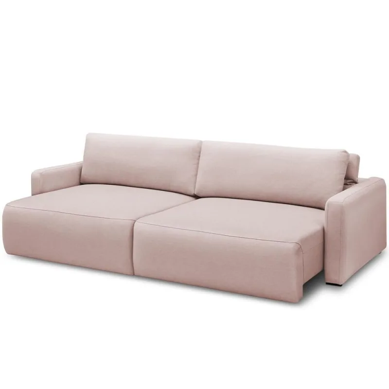 Sofá Retrátil Reclinável Para Sala De Estar Living 240cm Sevilha F04 Veludo Rosê - Lyam Decor - Móveis