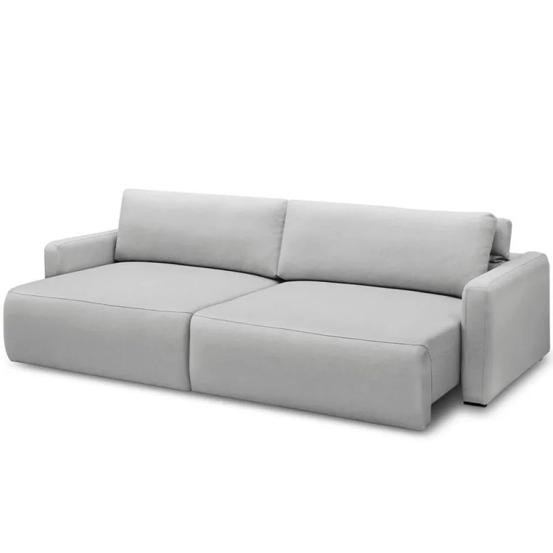 Sofá Retrátil Reclinável Para Sala De Estar Living 240cm Sevilha F04 Bouclê Cinza - Lyam Decor - Móveis