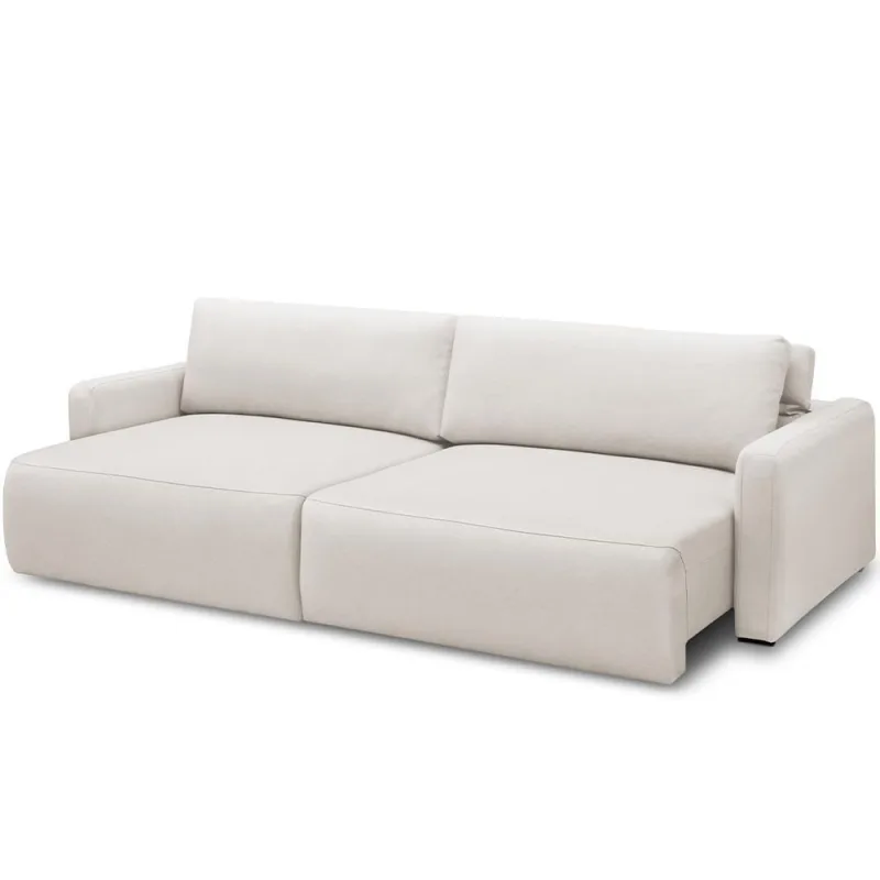 Sofá Retrátil Reclinável Para Sala De Estar Living 240cm Sevilha F04 Bouclê Cru - Lyam Decor - Agro