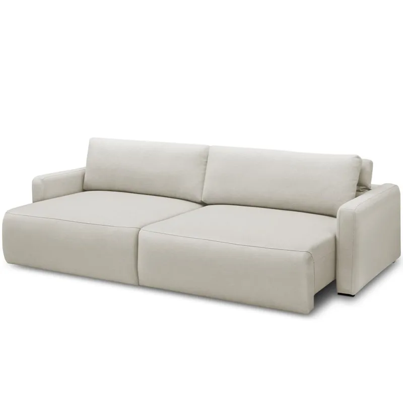 Sofá Retrátil Reclinável Para Sala de Estar Living 240cm Sevilha F04 Veludo Bege - Lyam Decor - Lyam Decor