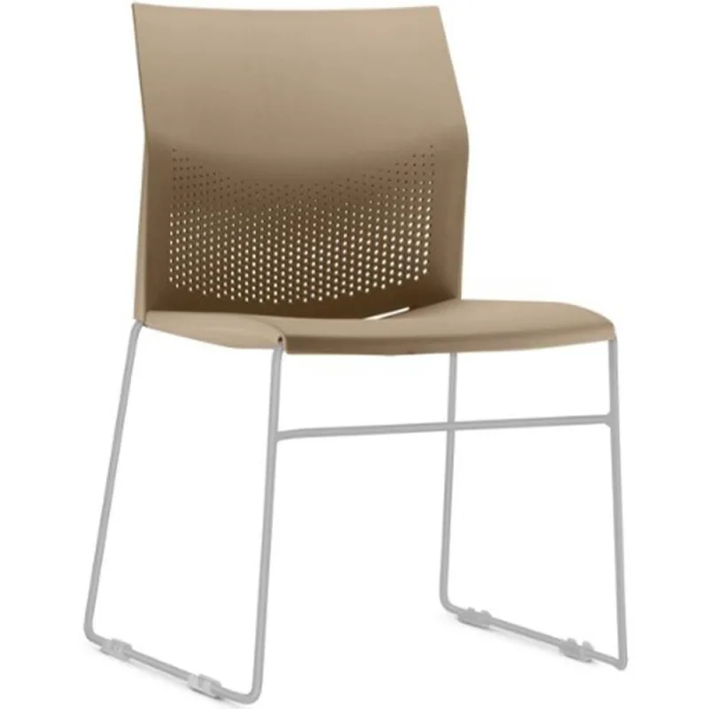 Cadeira Empilhável Fixa Link F02 Base Aço Cinza Nude - Lyam Decor - Lyam Decor - Agro