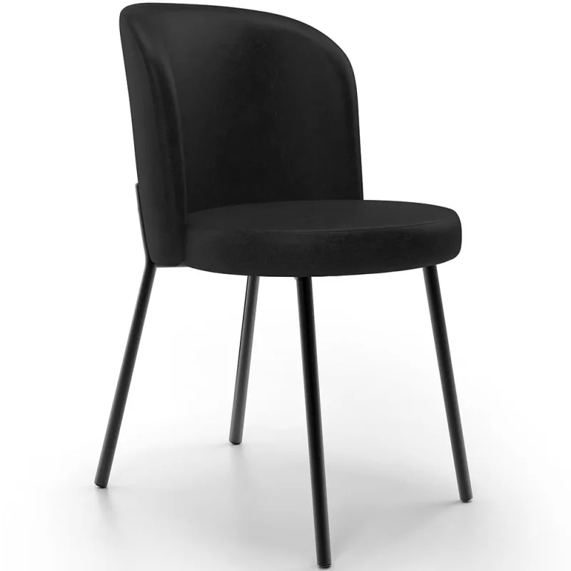 Cadeira Para Sala de Jantar Cozinha Estofada Gavi L02 Couríssimo Preto - Lyam Decor - Lyam Decor - Móveis