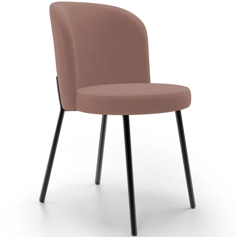 Cadeira Para Sala de Jantar Cozinha Estofada Gavi L02 Suede Rosê - Lyam Decor - Lyam Decor - Móveis