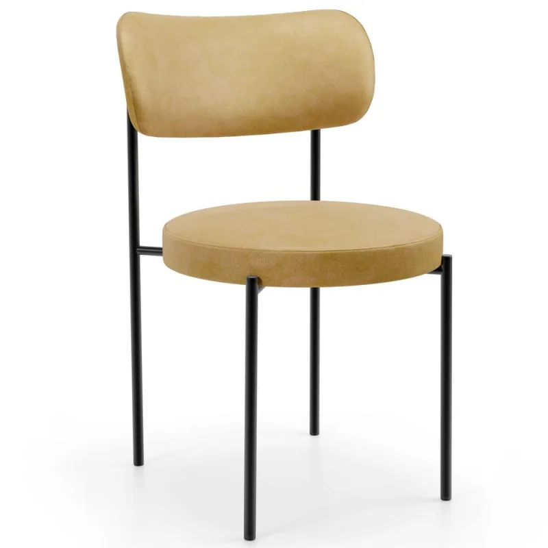 Cadeira Decorativa Estofada Para Sala De Jantar Louise L02 Couríssimo Fendi  - Lyam Decor - Lyam Decor - Móveis