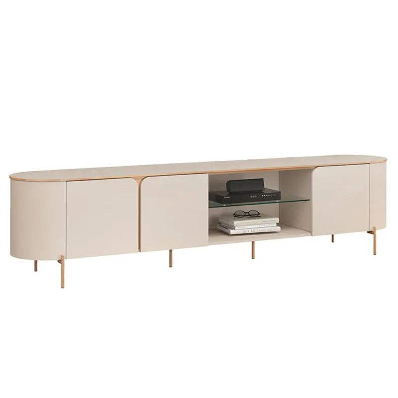 Rack Para Sala de Estar TV 75 Pol Orgânico Harper D05 Off White - Lyam Decor - Lyam Decor - Móveis