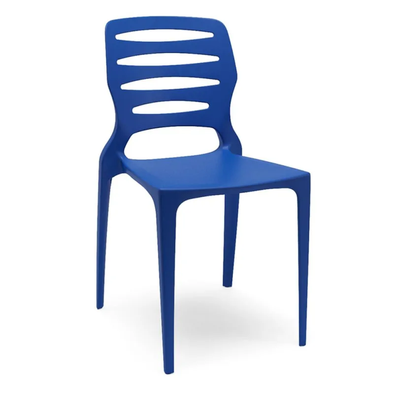 Cadeira Para Cozinha Área Gourmet Jardim Empilhável Larsen P03 Azul - Lyam Decor - Lyam Decor - Móveis