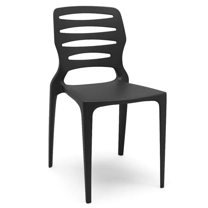 Cadeira Para Cozinha Área Gourmet Jardim Empilhável Larsen P03 Preto - Lyam Decor - Lyam Decor - Móveis