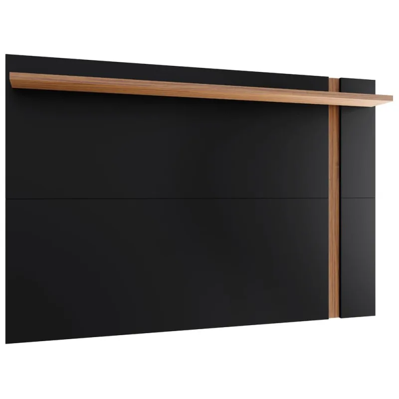 Painel Para TV 70 Pol Extensível 180cm Lara C04 Preto Fosco Noce Milano - Lyam Decor - Lyam Decor - Móveis