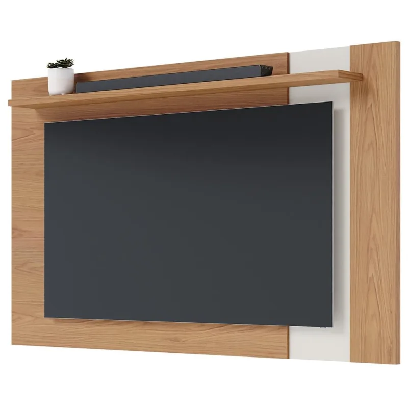 Painel Para TV 70 Pol Extensível 180cm Lara C04 Freijó Off White Matte - Lyam Decor - Lyam Decor - Móveis