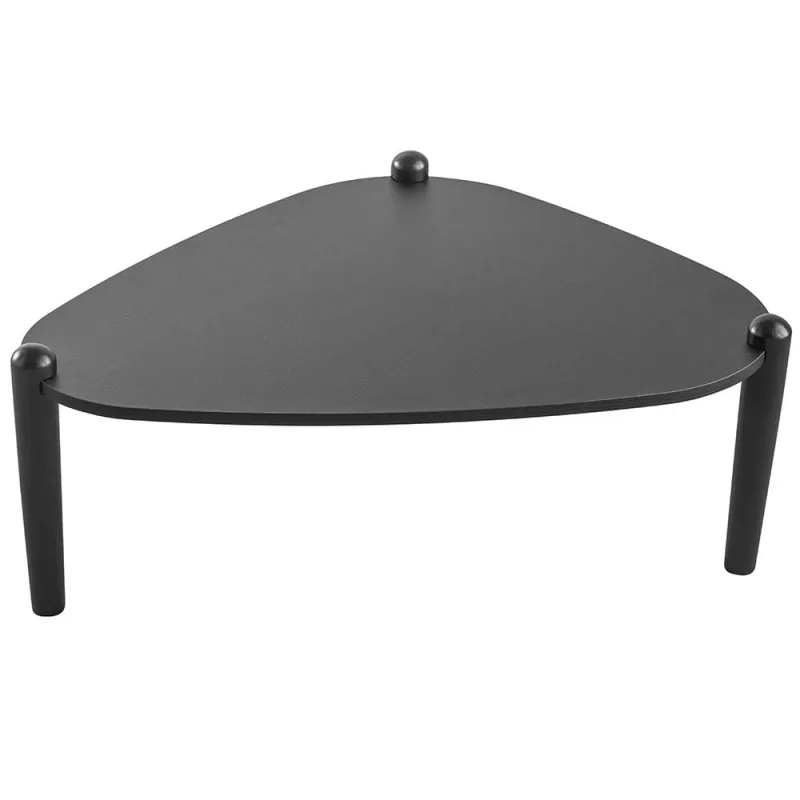 Mesa de Centro Para Sala de Estar Pés Madeira Baixa Trium A03 Nero Preto - Lyam Decor - Lyam Decor