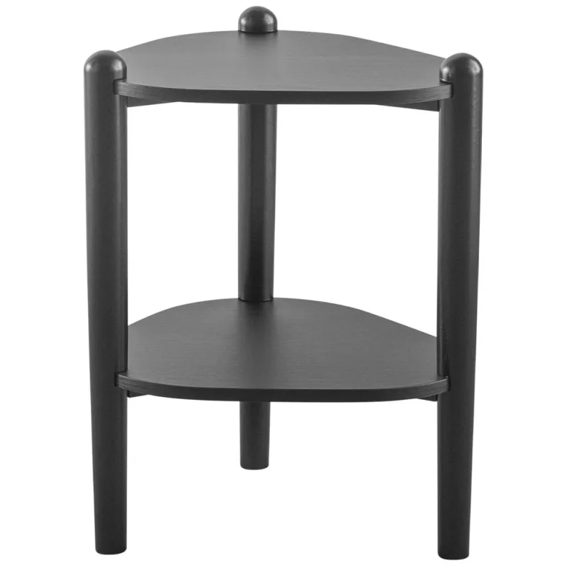 Mesa Lateral Para Sala de Estar Pés Madeira Trium A03 Nero Preto - Lyam Decor - Lyam Decor - Móveis