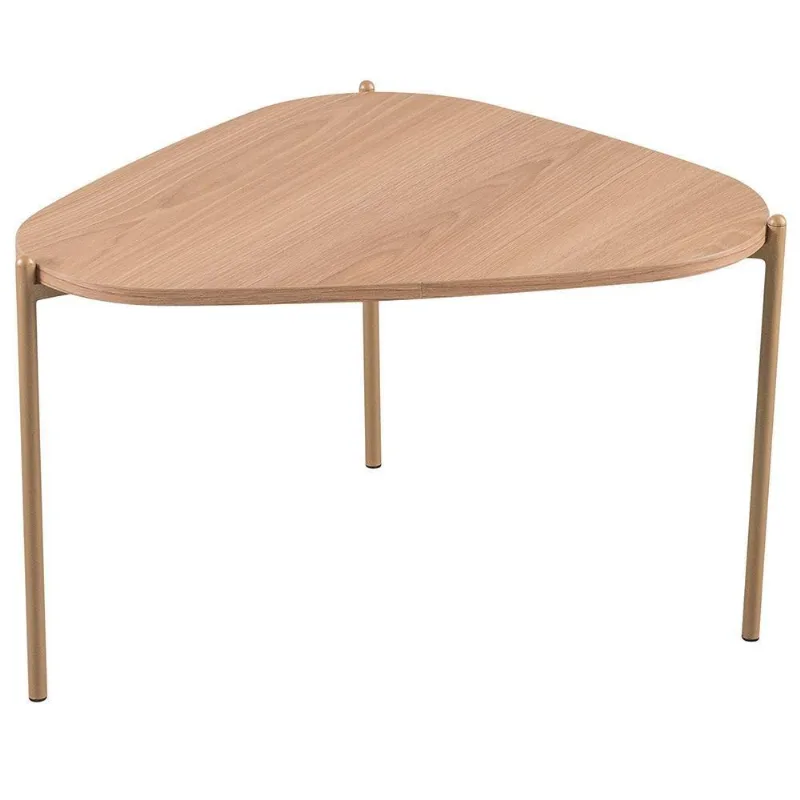 Mesa De Centro Para Sala De Estar Pés Metálicos Alta Adek A03 Hanover Dourado - Lyam Decor - Lyam Decor