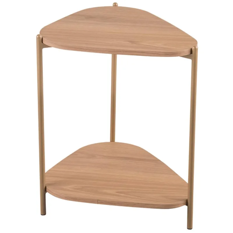Mesa Lateral Para Sala de Estar Pés Metálicos Adek A03 Hanover Dourado - Lyam Decor - Lyam Decor - Móveis