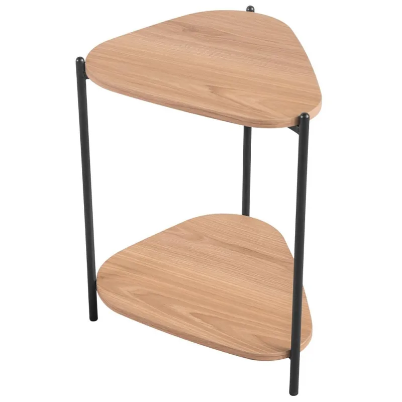 Mesa Lateral Para Sala de Estar Pés Metálicos Adek A03 Hanover Preto - Lyam Decor - Lyam Decor