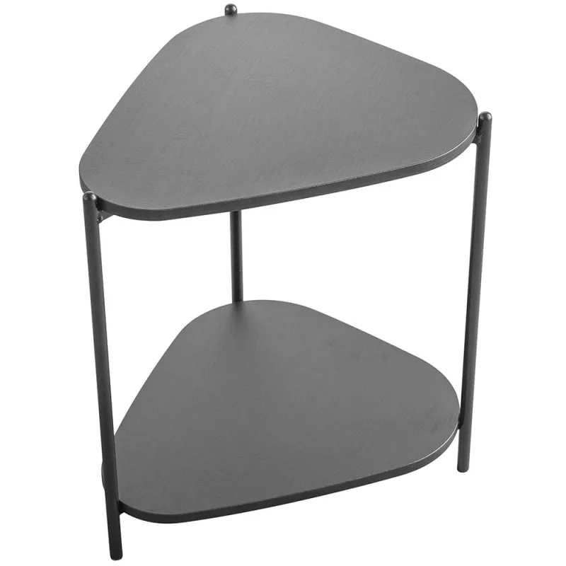 Mesa Lateral Para Sala de Estar Pés Metálicos Adek A03 Nero Preto - Lyam Decor - Lyam Decor