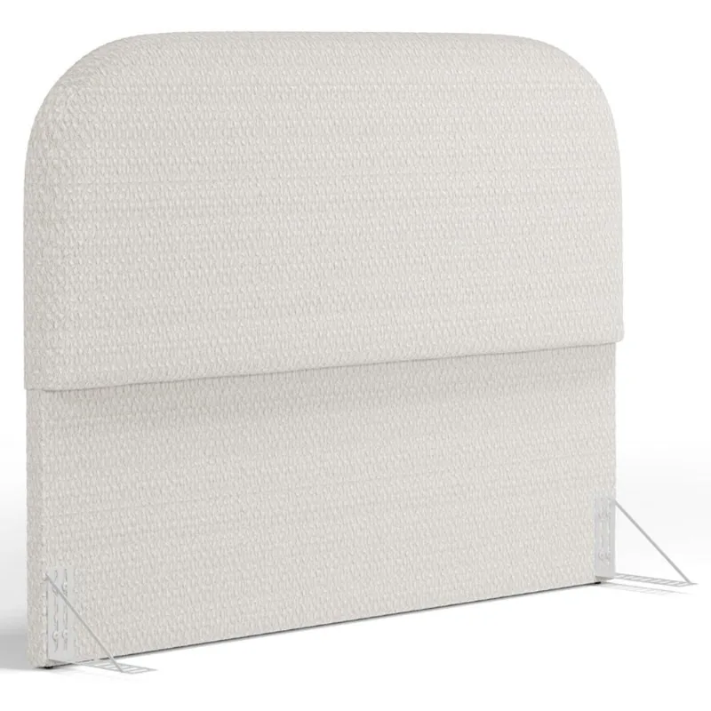 Cabeceira Cama Box Queen 160cm Orgânica Lanna W01 Bouclê Cru - Lyam Decor - Lyam Decor