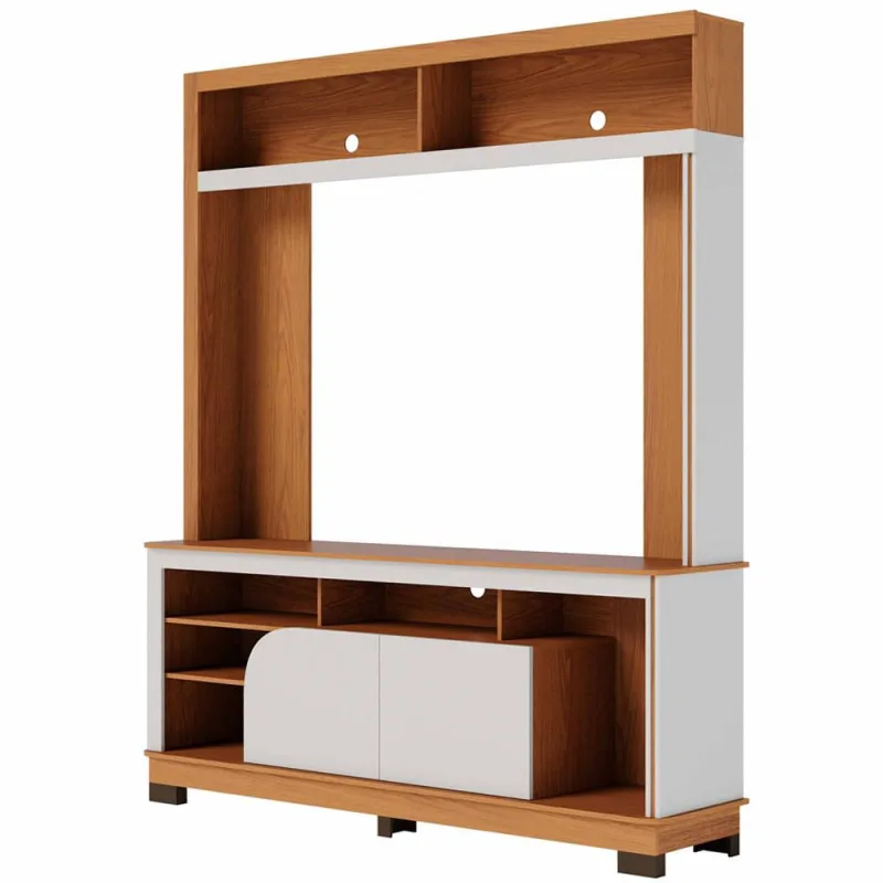 Estante Painel Para TV 65 Pol 160cm Doman C04 Freijó Off White Matte - Lyam Decor - Lyam Decor - Móveis