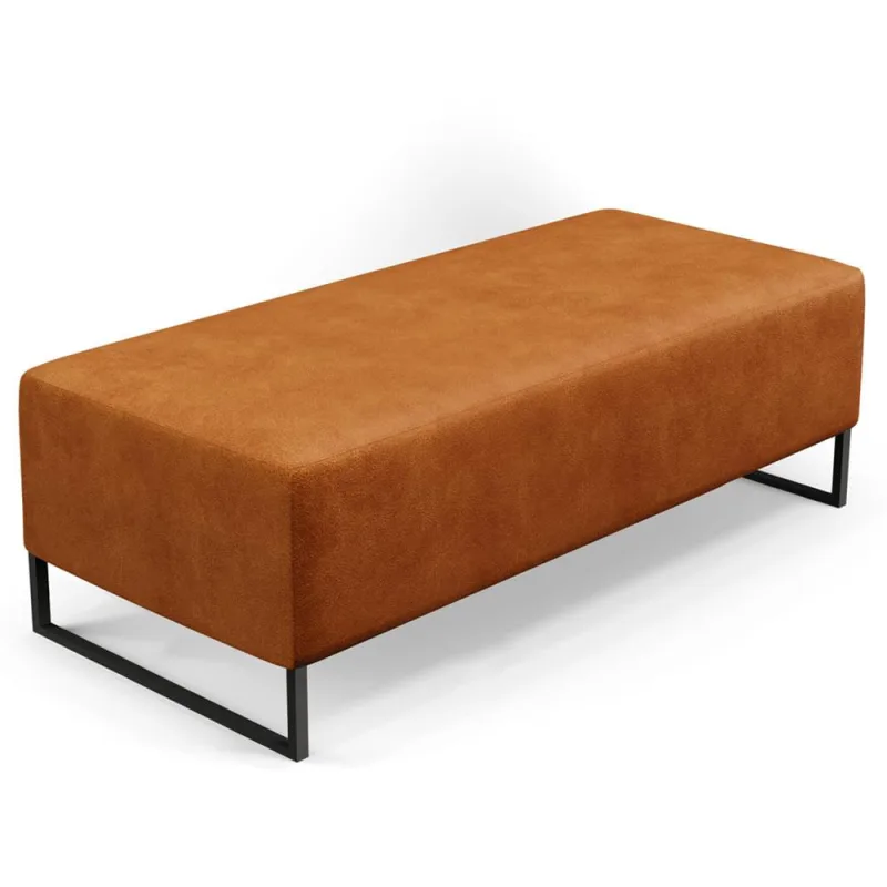 Puff Decorativo Sala de Estar Bali W01 Base Ferro 120x50 cm Couríssimo Canela - Lyam Decor - Lyam Decor - Móveis