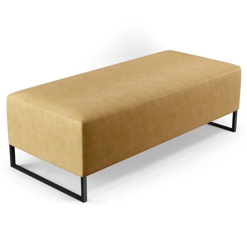 Puff Decorativo Sala de Estar Bali W01 Base Ferro 120x50 cm Couríssimo Fendi - Lyam Decor - Lyam Decor - Móveis