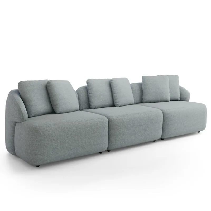 Sofá 3 Lugares Para Sala De Estar Living 234cm Arlo F04 Linho Cinza - Lyam Decor - Lyam Decor - Agro