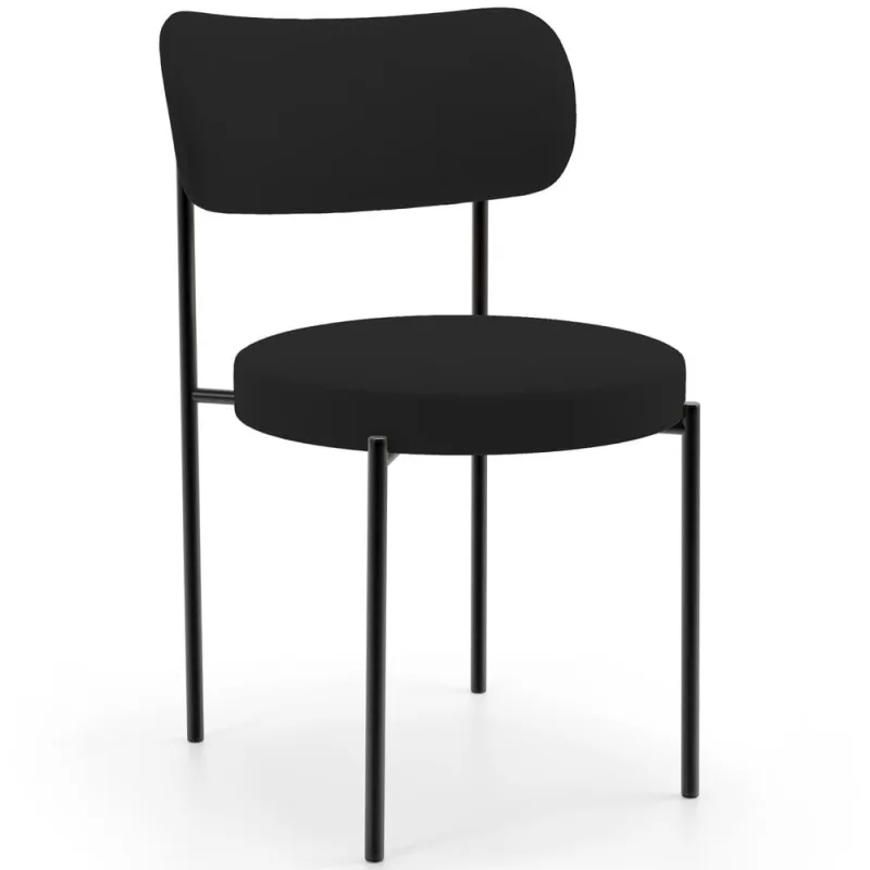 Cadeira Decorativa Estofada Para Sala De Jantar Louise L02 Suede Preto  - Lyam Decor - Lyam Decor - Móveis