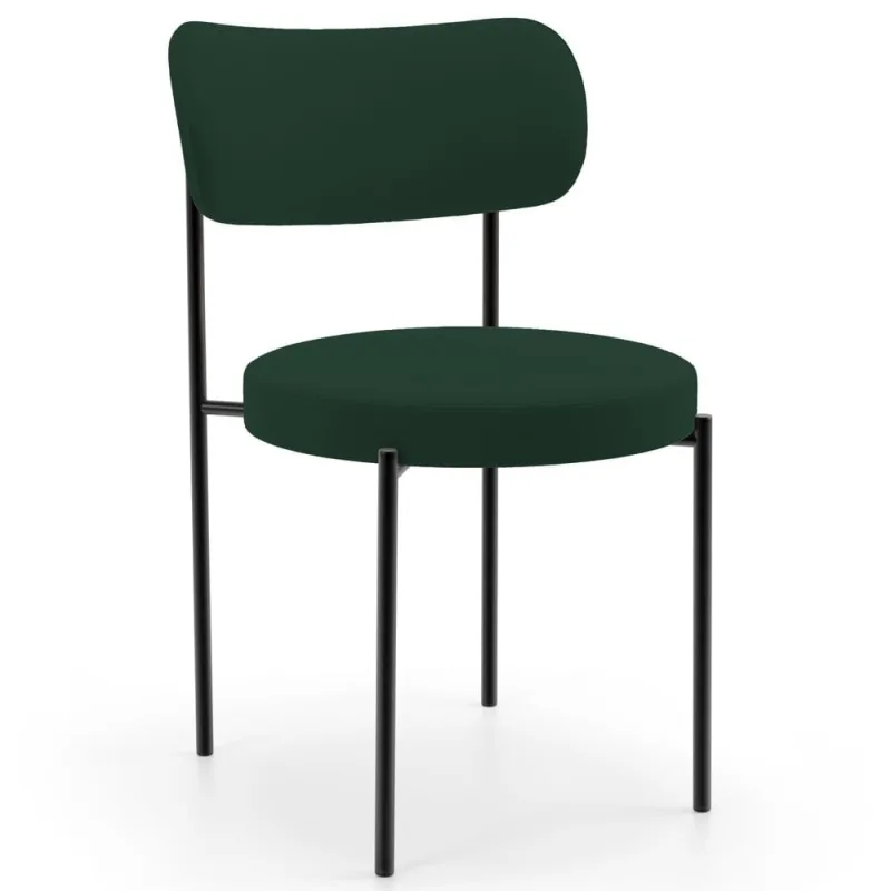 Cadeira Decorativa Estofada Para Sala De Jantar Louise L02 Suede Verde Musgo  - Lyam Decor - Lyam Decor - Móveis