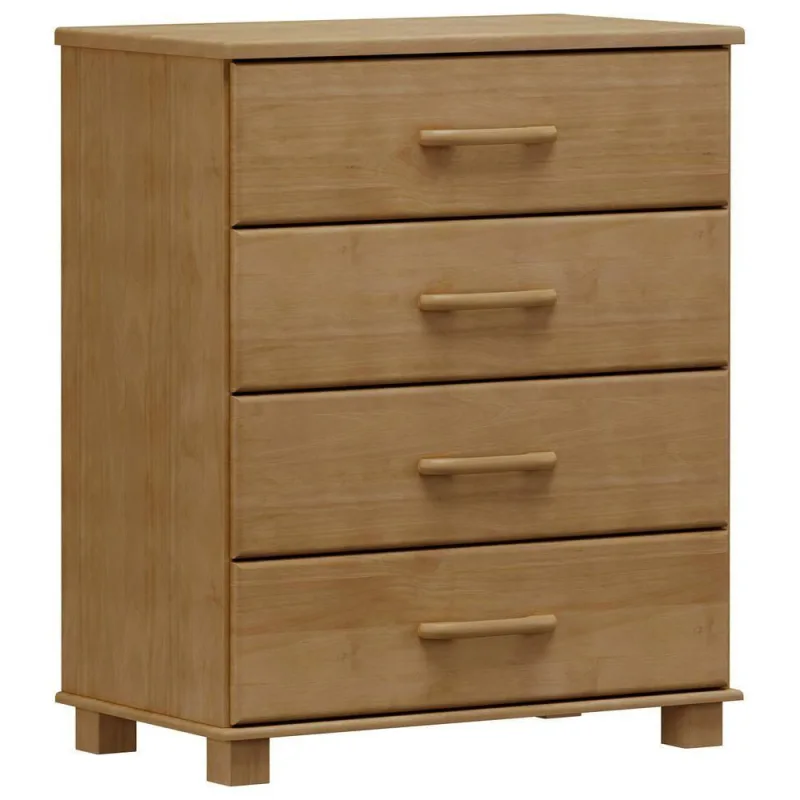 Cômoda Para Quarto Closet 4 Gavetas Madeira Maciça Zahav F06 Freijó - Lyam Decor - Lyam Decor - Móveis