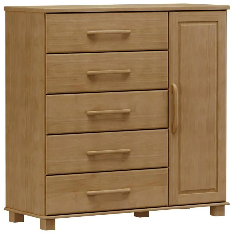 Cômoda Sapateira Para Quarto Closet 5 Gavetas 1 Porta Zahav F06 Freijó - Lyam Decor - Lyam Decor - Móveis