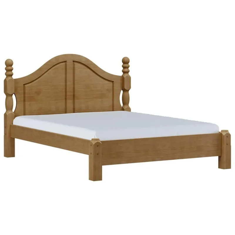 Cama Queen De Madeira Maciça Clássica Para Colchão 158x198 Zahav F06 Freijó - Lyam Decor - Lyam Decor - Móveis