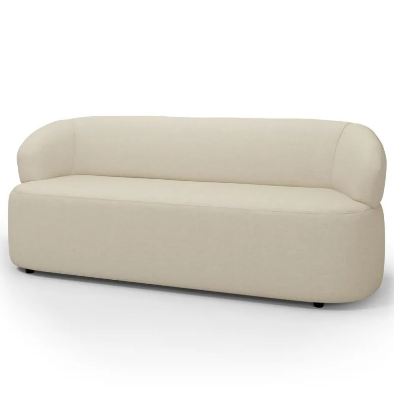 Sofá 3 Lugares Orgânico Sala De Estar Living 170cm Carmen F04 Linho Creme - Lyam Decor - Lyam Decor