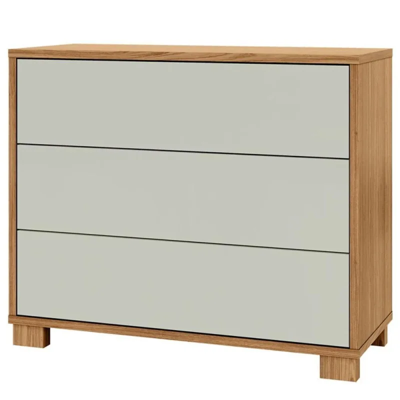 Cômoda Para Quarto 3 Gavetas 105cm Click D03 Freijó Off White - Lyam Decor - Lyam Decor